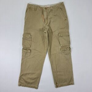 Aeropostal Men's Cargo Pants Brown Draw String Cotton Twill Size 29 x 30‎